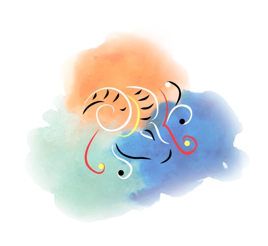 Watercolor image of the aries zodiac sign vector image