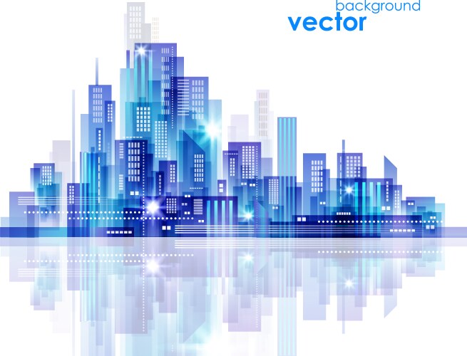 Night city skyline vector image