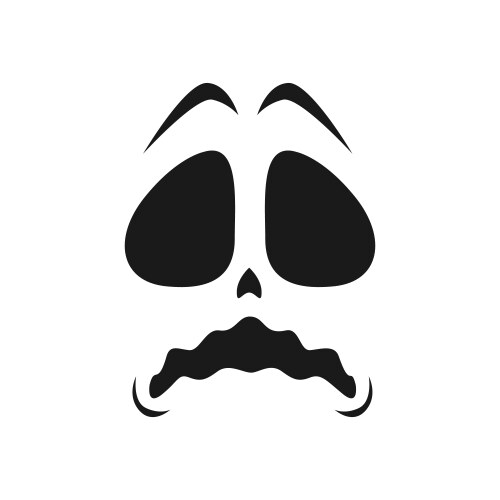 Frightened ghost face icon halloween emoji vector image