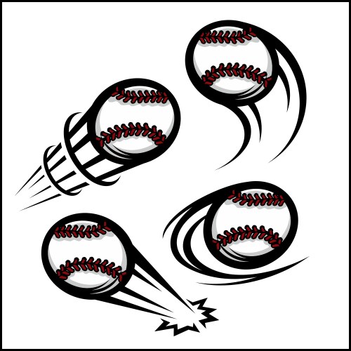 Baseball swoosh set 4 vector image