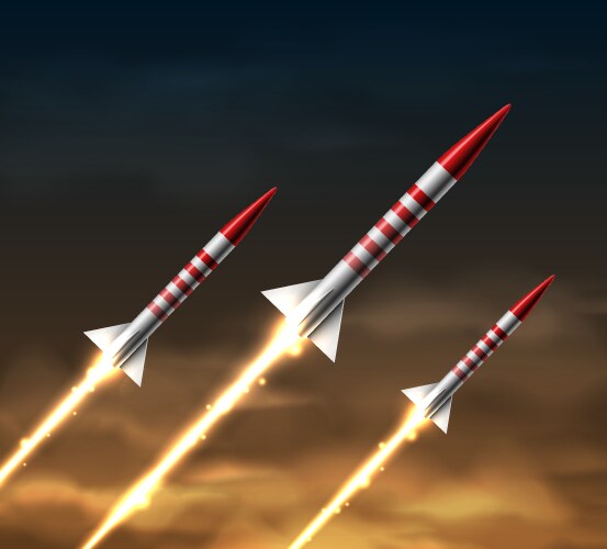 Flying rockets vector image