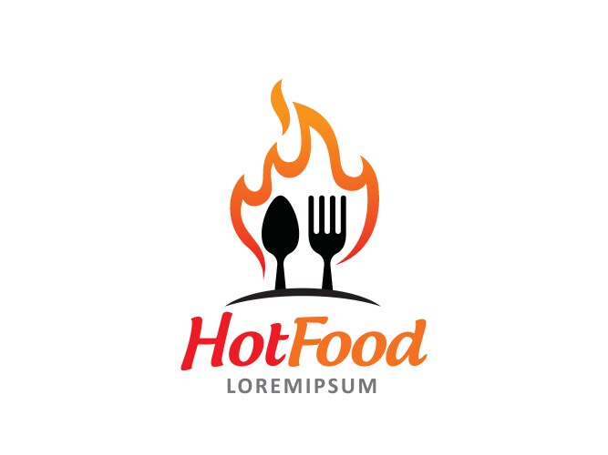 Hot food logo symbol or icon template vector image