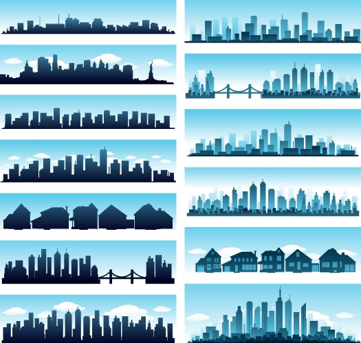 City skylines panoramic vector image