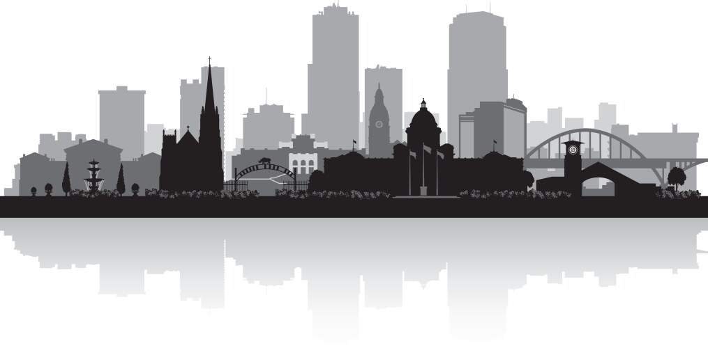 Little rock arkansas city skyline silhouette vector image