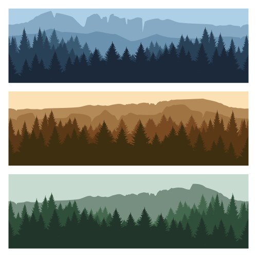 Outdoor mountain landscape banners vector image