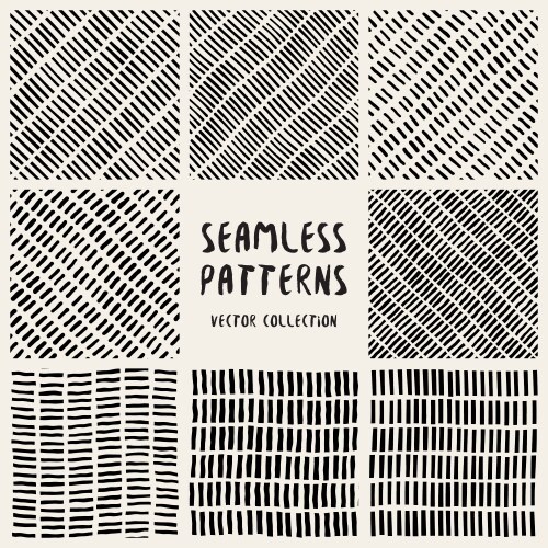 Set geometric seamless pattern vector image