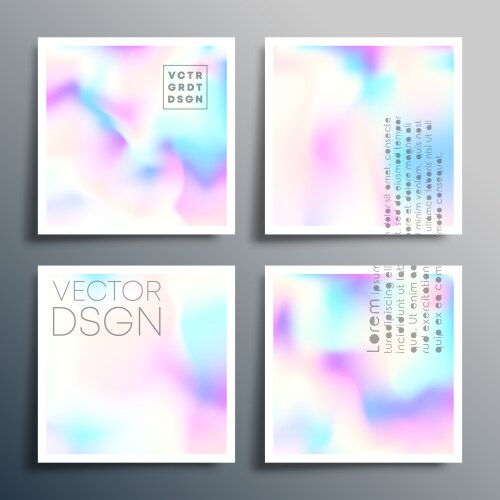 Holographic gradient square design for brochure vector image