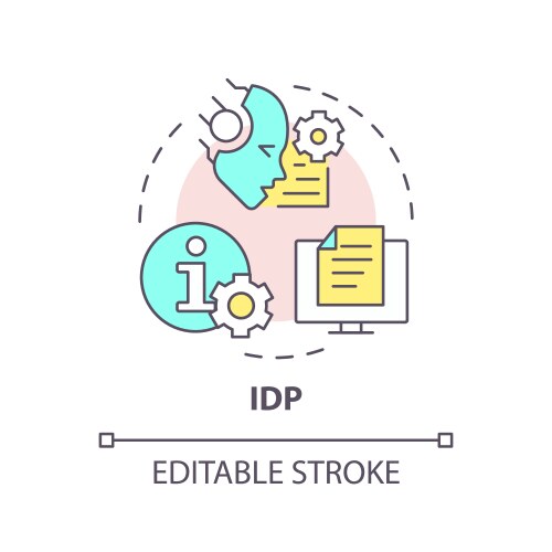 Idp ai multi color concept icon vector image