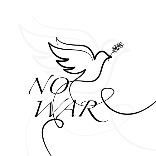 Lineart dove silhouette no war vector image