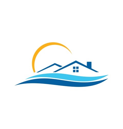 Home beach resort icon logo vector image