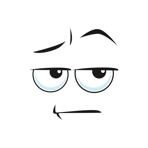 Apathetic emoticon with indifferent face isolated vector image