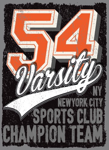 athletic dept new york varsity sport print vector image