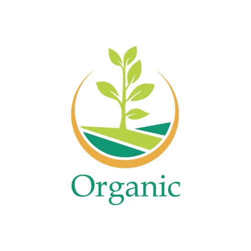 Plant bio organic farm logo vector image