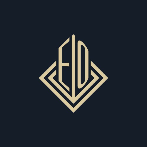 Initials eo logo rhombus lines shape style luxury vector image