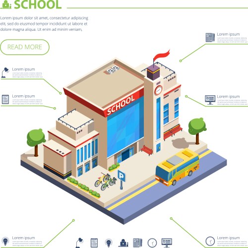 school building design vector image