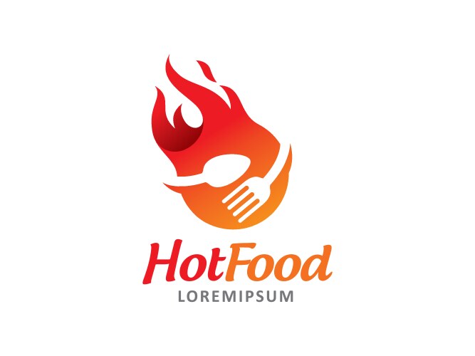 Hot food logo symbol or icon template vector image