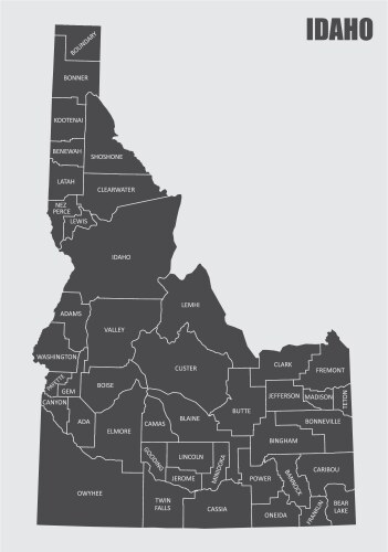 Idaho state counties map vector image