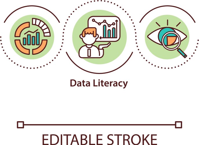 Data literacy concept icon vector image