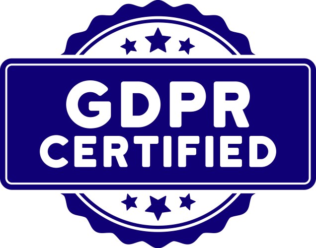 Gdpr certified seal template vector image