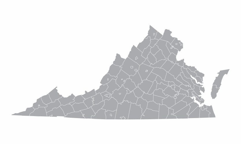 Virginia state counties map vector image