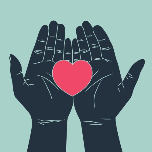 Hand with love vector image