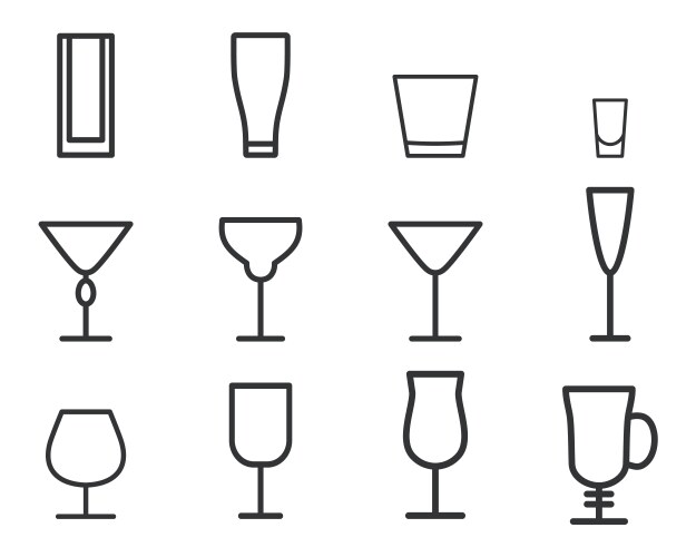 Beverage thin line symbol icon cocktails vector image