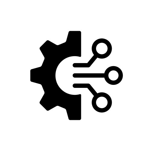 Digital transformation glyph icon on white vector image