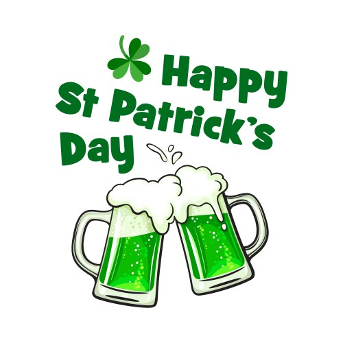 Happy saint patrick day greeting card with text vector image