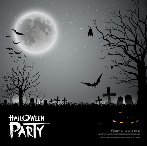 Halloween party scary background vector image