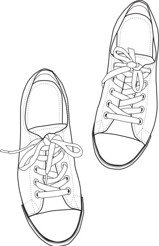 Outline sneakers vector image