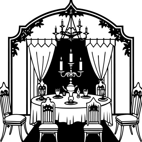 Dark gothic dining rooms decadent decor inspo vector image