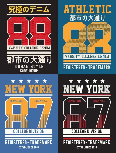 Number varsity vector image