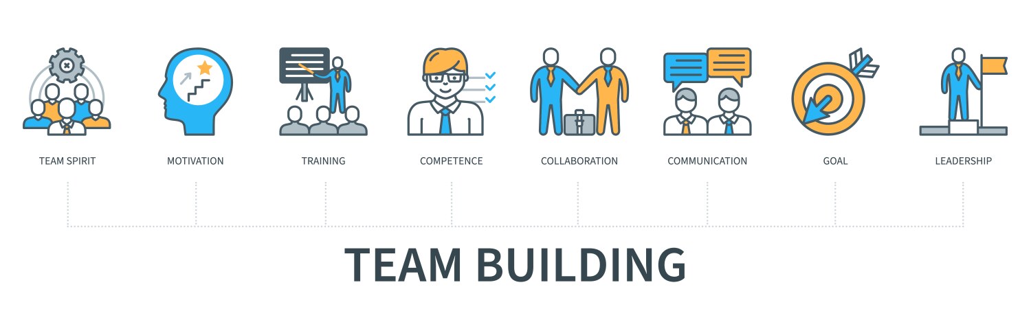 Team building concept with icons spirit vector image