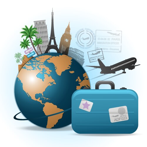 Travel background concept vector image