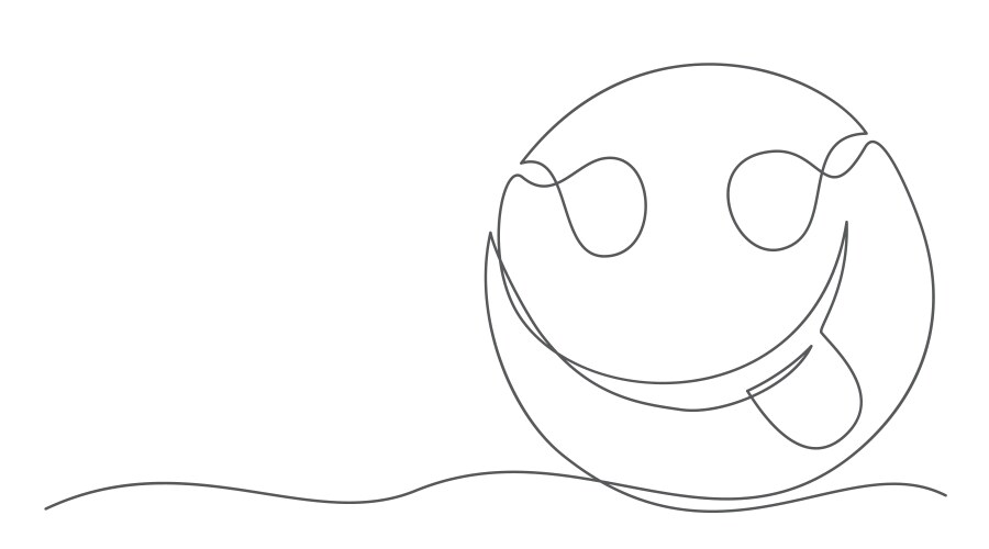 smile one line drawing isolated on white vector image