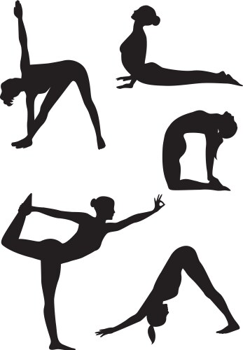 Yoga women icons vector image