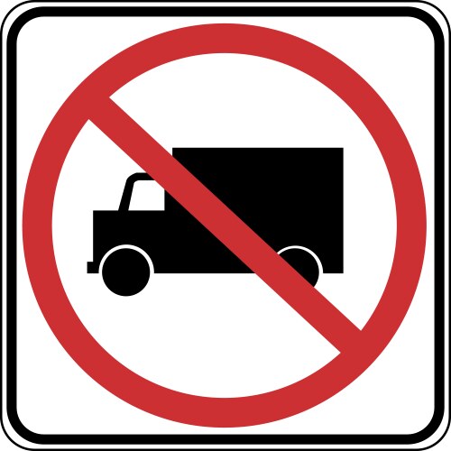 usa traffic road signs no truck allowed vector image