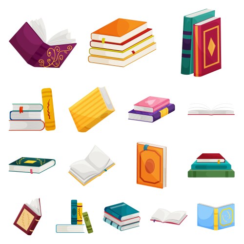 Design library and bookstore logo set vector image