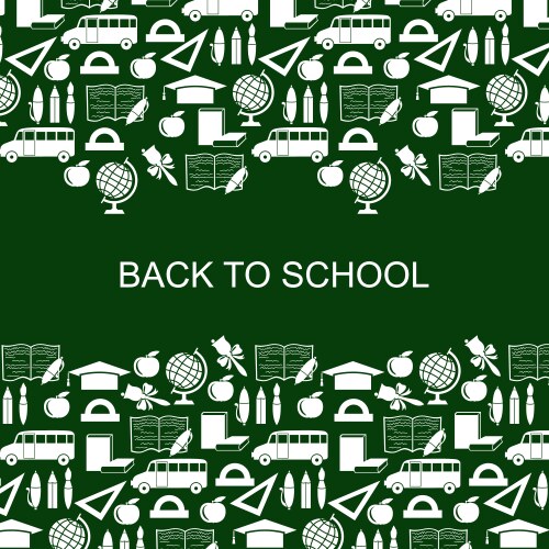 School backg silh green vector image