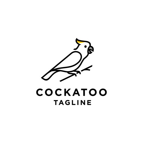 simple line cockatoo bird logo icon design vector image