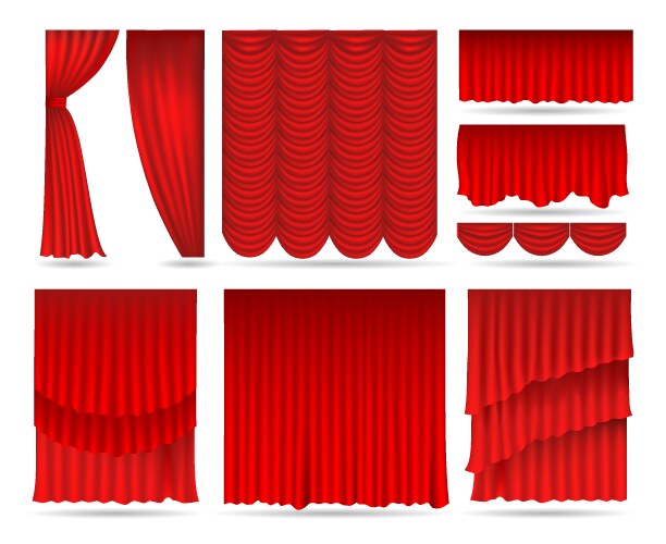 elegant red curtains vector image