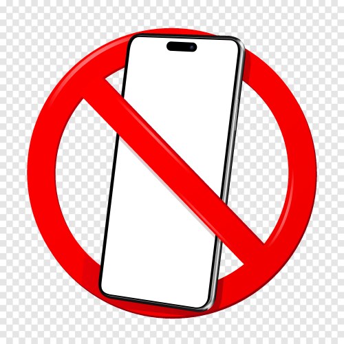 No cell phone sign isolated on transparent vector image