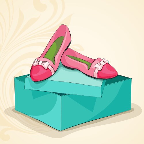 Glamour womans pink ballet flats vector image