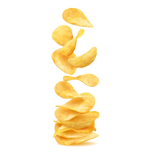 Stack pile and heap of wavy crispy potato chips vector image