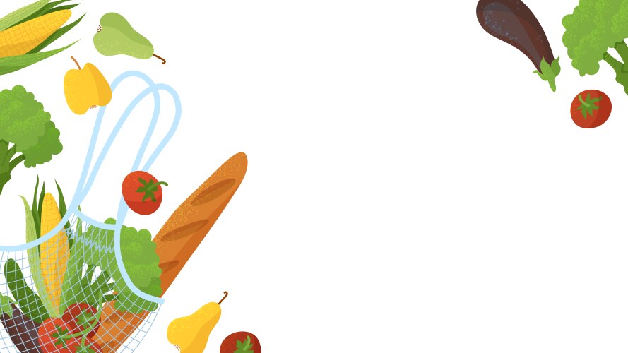 Vegetarian food flat vector image