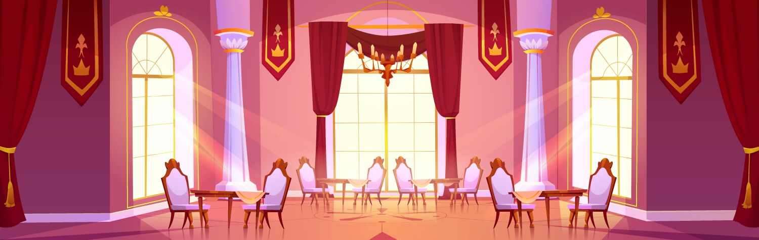 Dining room in royal palace vector image