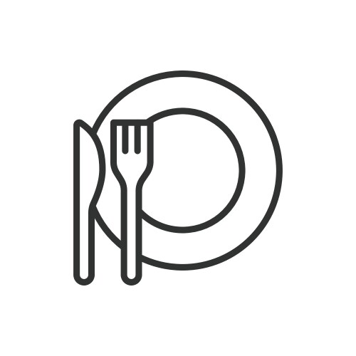 Restaurant in line design dining food vector image