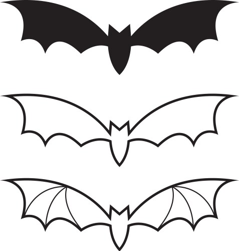 Black bat icon or logo vector image