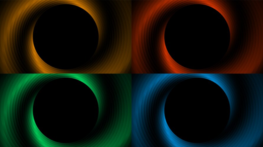 set of abstract gold red green and blue color vector image