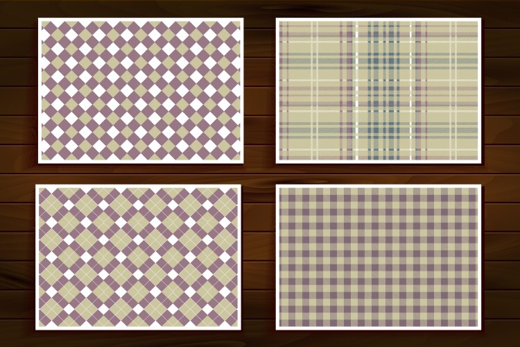 Set of seamless tartan patterns vector image